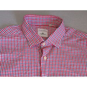Culturata Thomas Mason Shirt Mens Large Plaid Red/Blue Woven In Italy